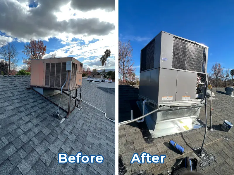 Before & After Heating Unit Replacement West Hills, CA
